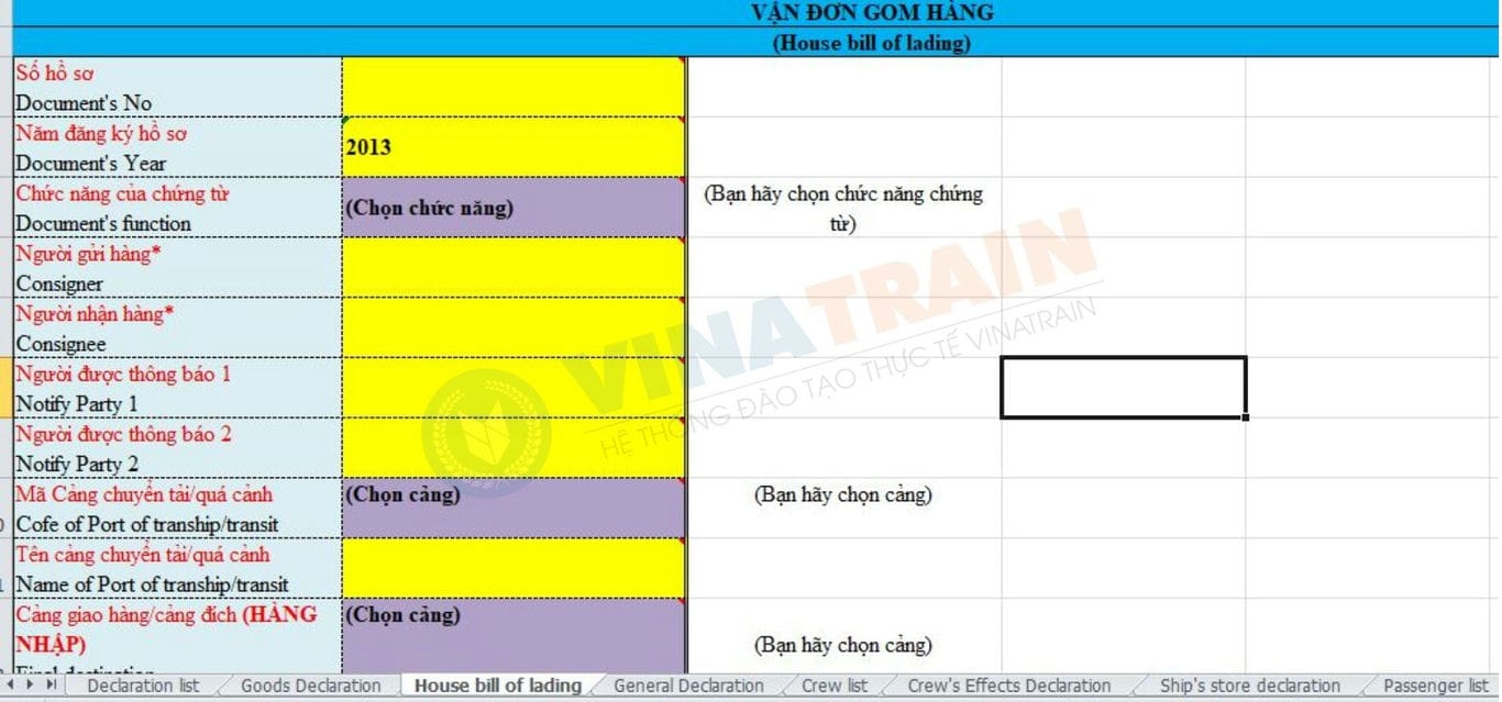 Mẫu template hướng dẫn khai mainifest có thể tải trực tuyến từ hệ thống khai báo trực tuyến