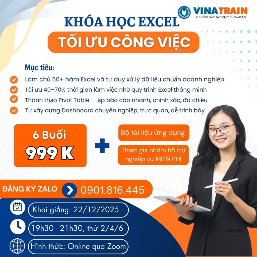Khóa Học Excel Tối Ưu Công Việc