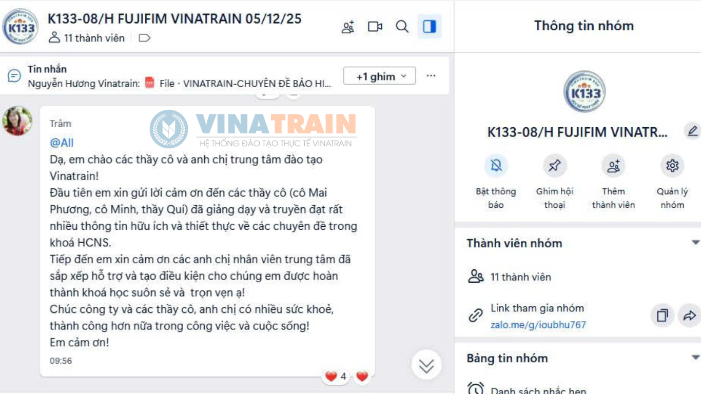 Phản hồi của học viên sau khóa học